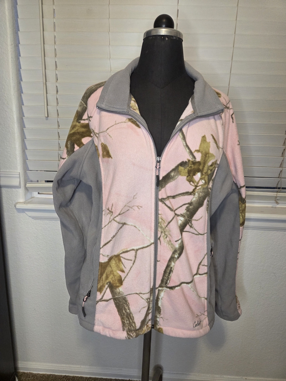 Cabela's Pink & Gray Girls' Fleece Jacket - Camouflage